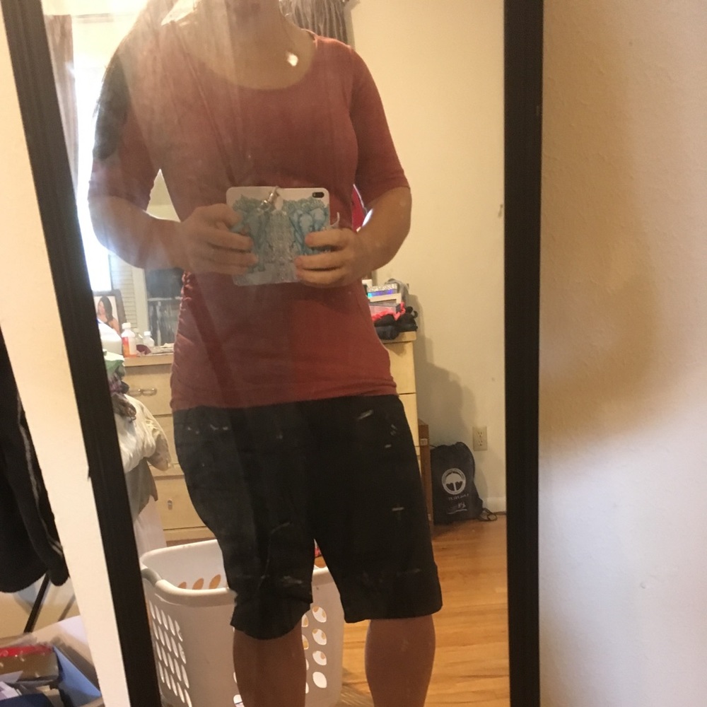 Rust orange/red maternity shirt